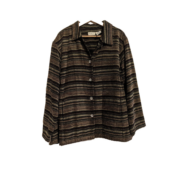 white stag black and red striped button down jacket size 22W - Picture 1 of 5